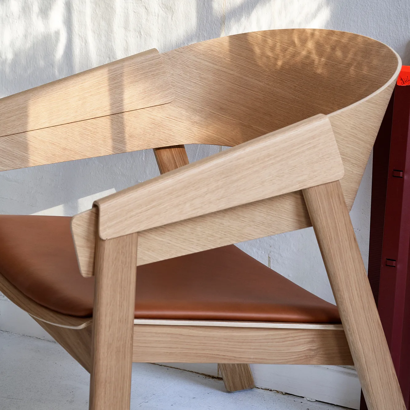 Cover loungestol, Refine leather cognac-oak Muuto