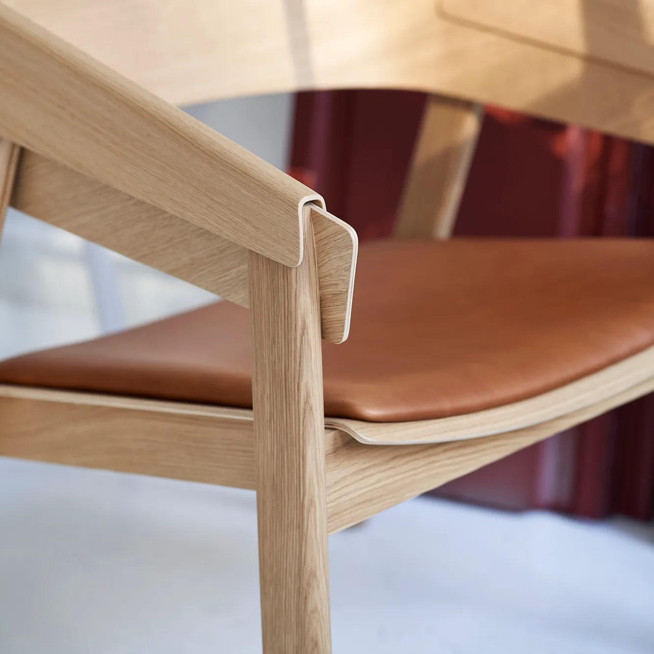 Cover loungestol, Refine leather cognac-oak Muuto