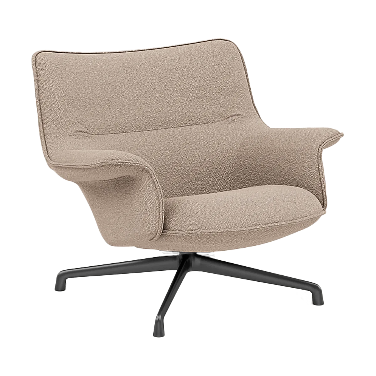 Doze fåtölj låg swivel base, Hearth 6 Anthracite/black Muuto
