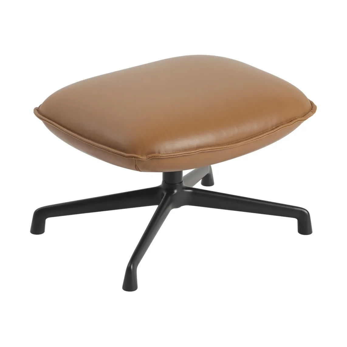 Doze ottoman swivel base, Refine leather cognac-black Muuto