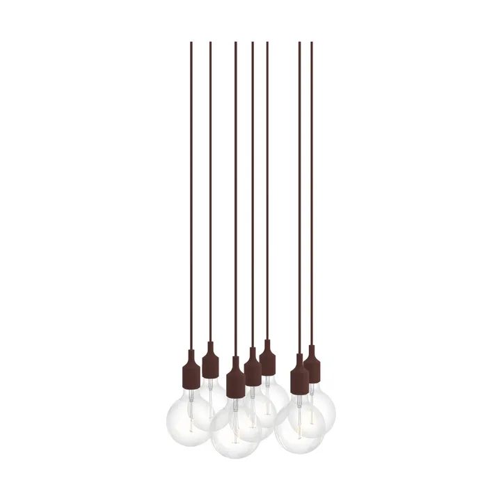 E27 Pendant Cluster 7 pendel - Deep red - Muuto