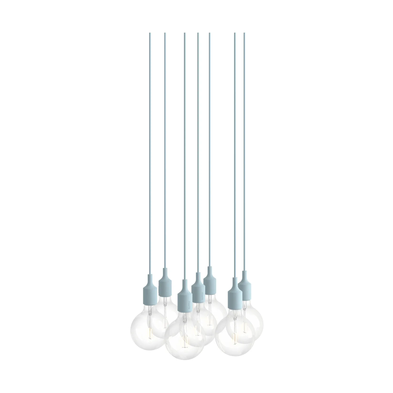 E27 Pendant Cluster 7 pendel, Light blue Muuto