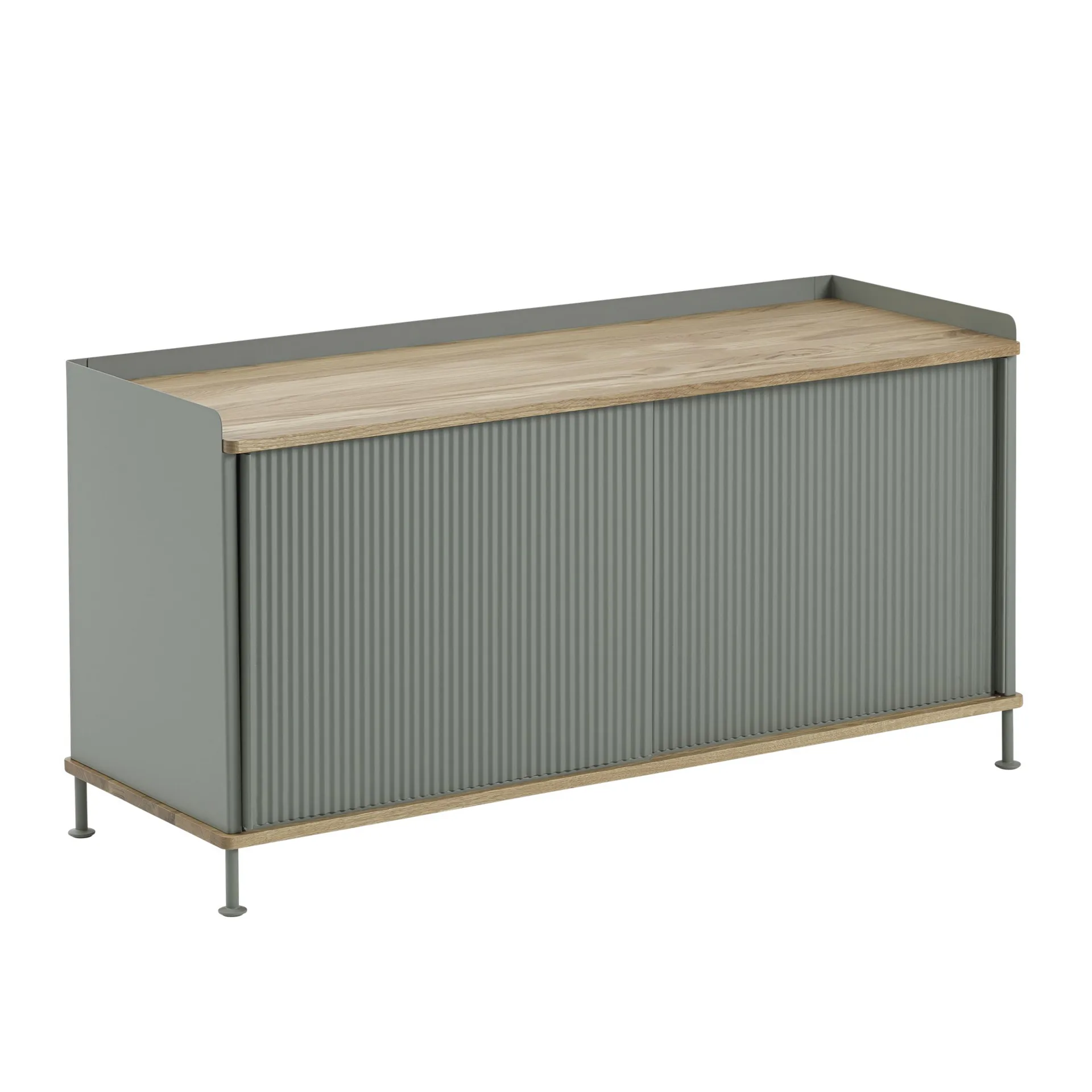 Enfold sidobord lågt 125x45x63 cm, Oak-Dusty green Muuto