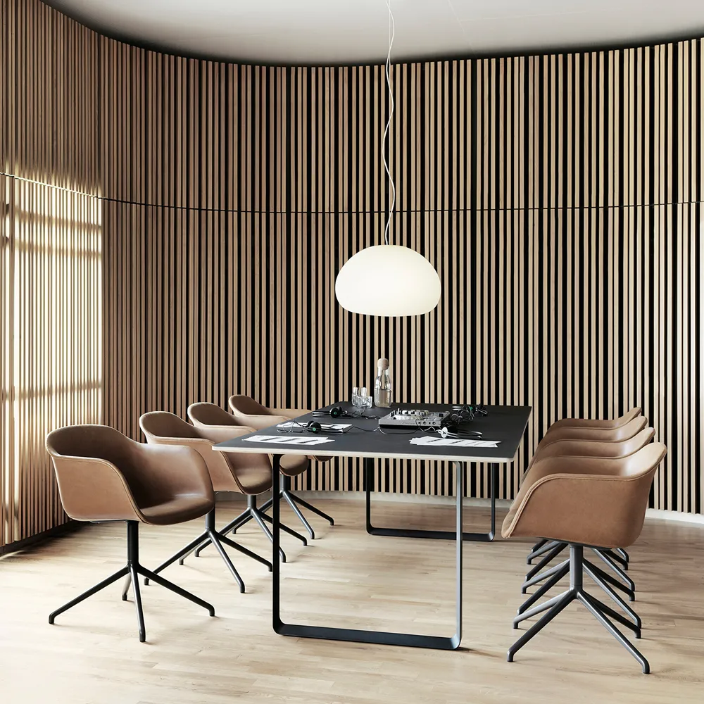 Fiber armchair swivel base with return kontorsstol, Dusty green Muuto