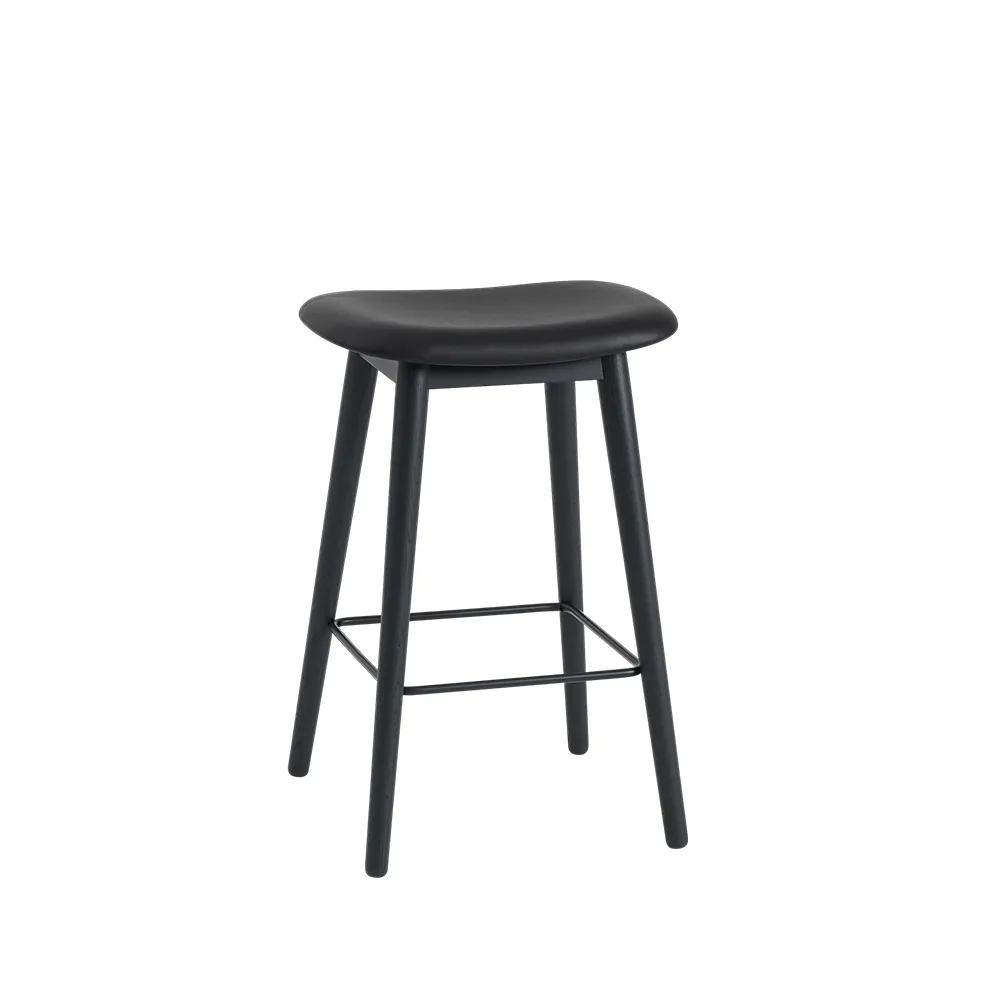 Fiber counter stool barpall 65 cm, Black-anthracite black Muuto