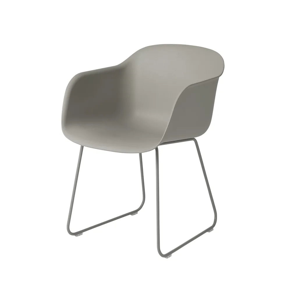 Fiber karmstol sled base, grey, gråa medar Muuto