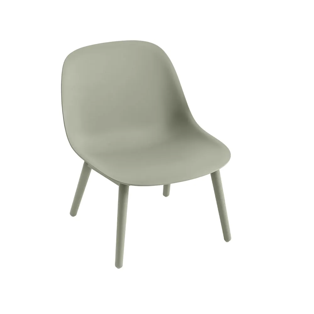 Fiber loungestol wood base, dusty green, dusty green ben Muuto