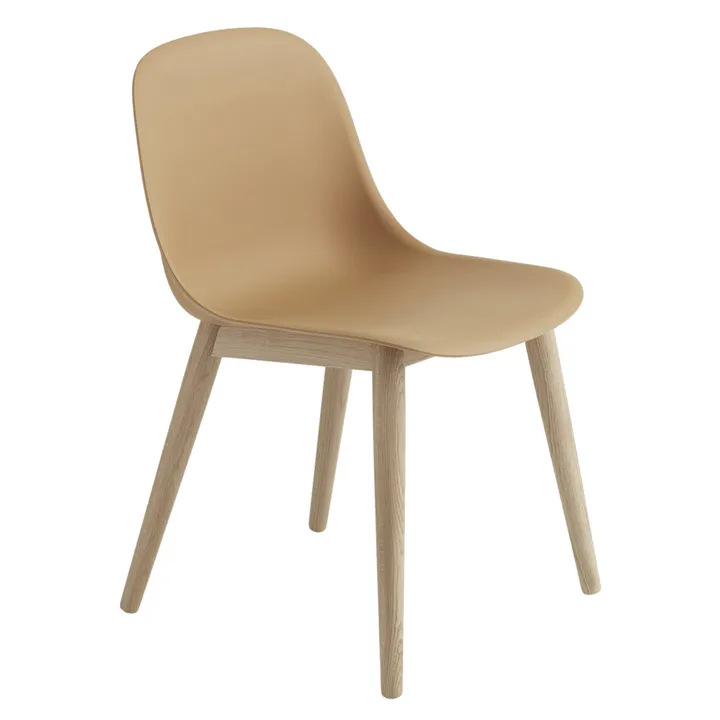 Fiber Side Chair stol med träben - Ochre-Oak - Muuto