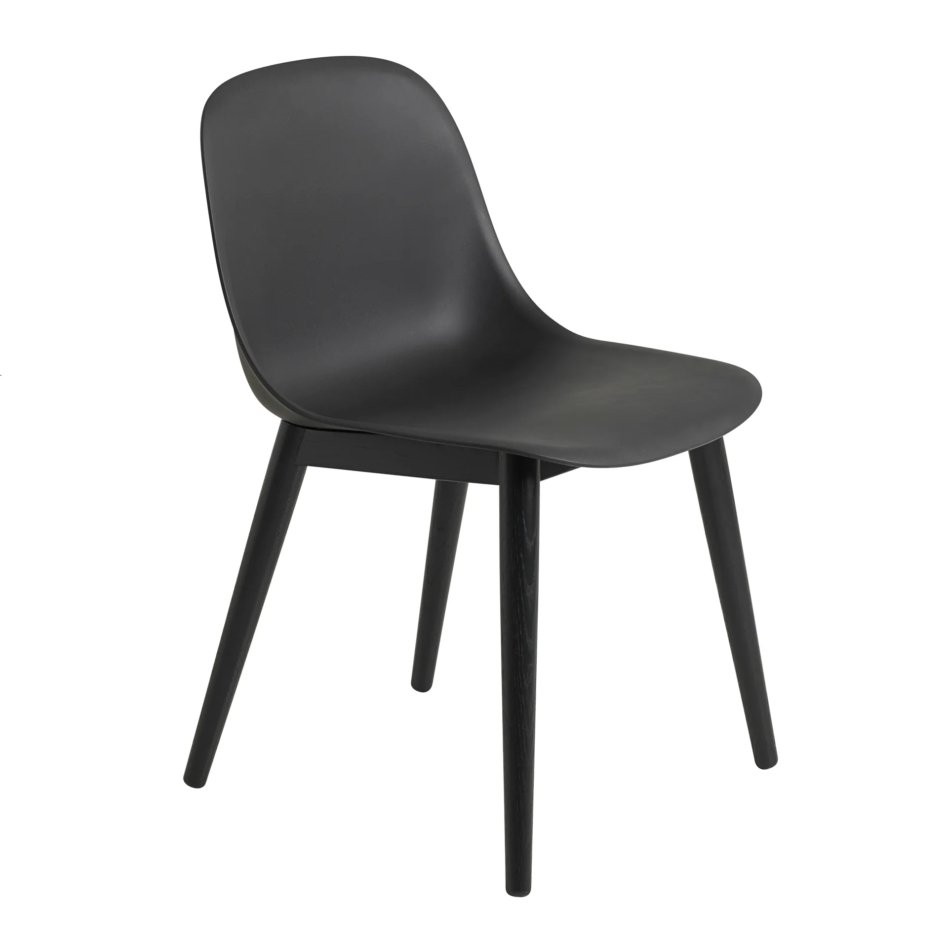 Fiber Side Chair stol med träben, Svart Muuto