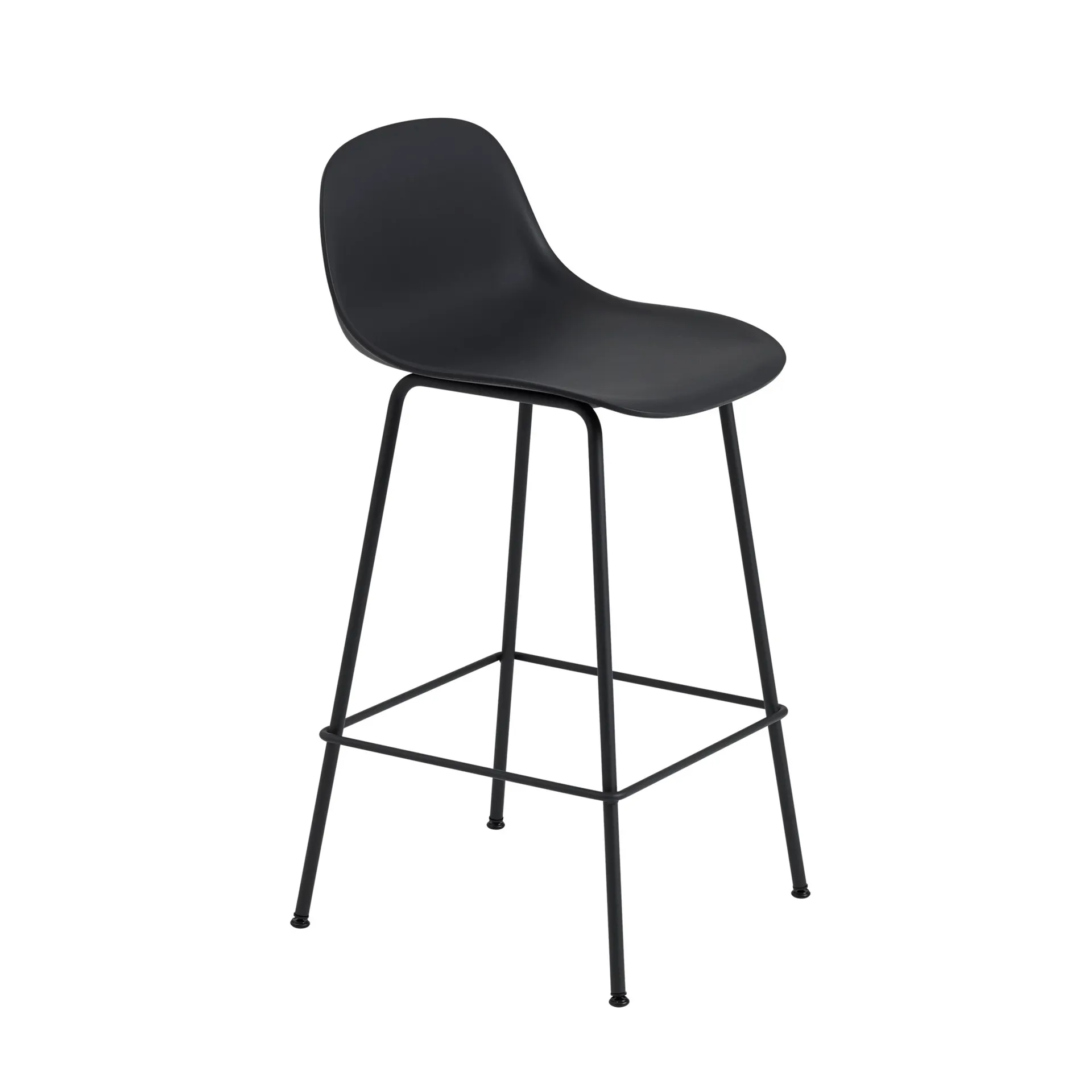 Fiber Tube barstol ryggstöd 65 cm, Anthracite Black (plastic) Muuto