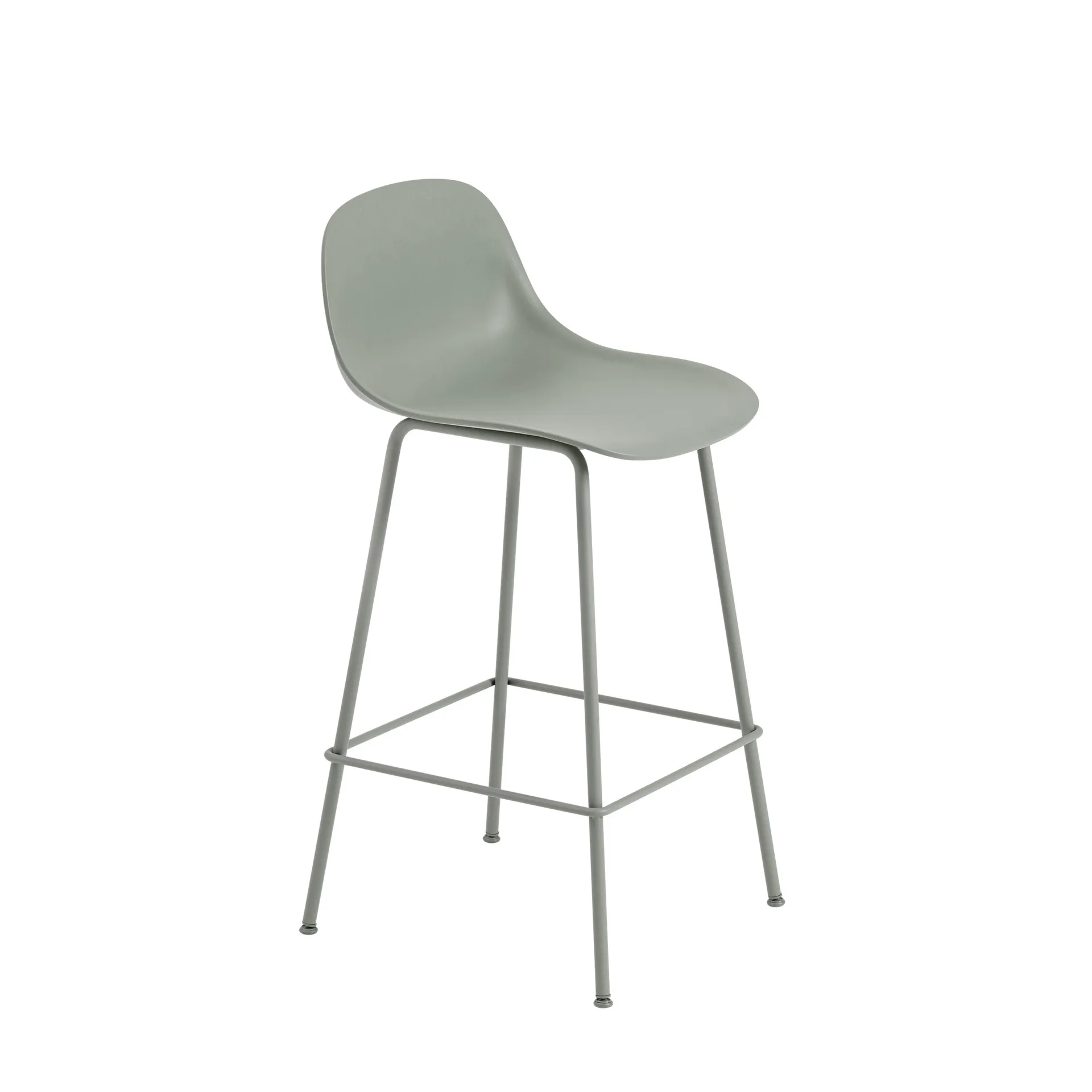 Fiber Tube barstol ryggstöd 65 cm, Dusty green (plastic) Muuto