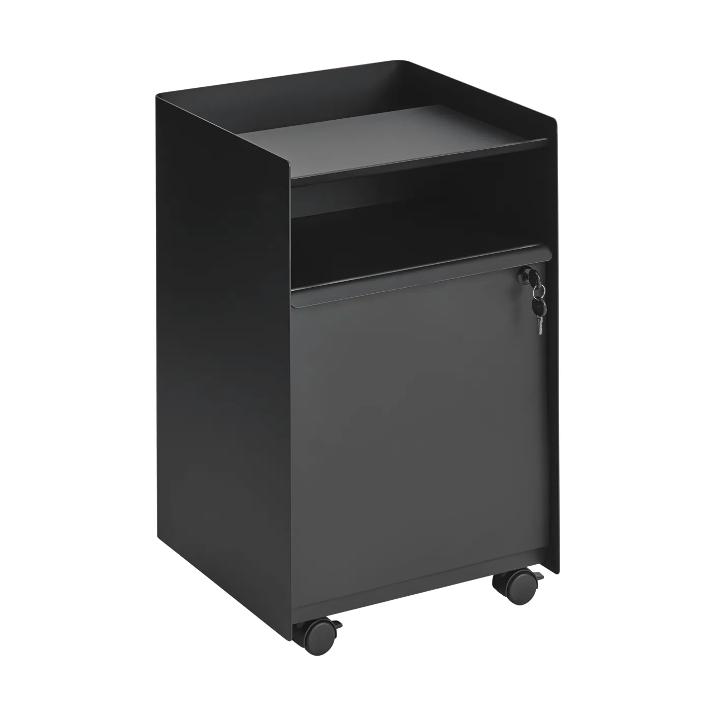 Folded Trolley rullvagn med skåp, Black Muuto