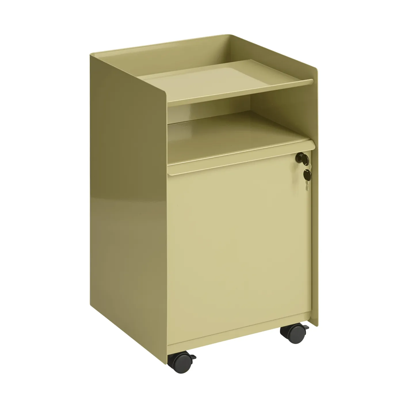Folded Trolley rullvagn med skåp, Dark beige green Muuto