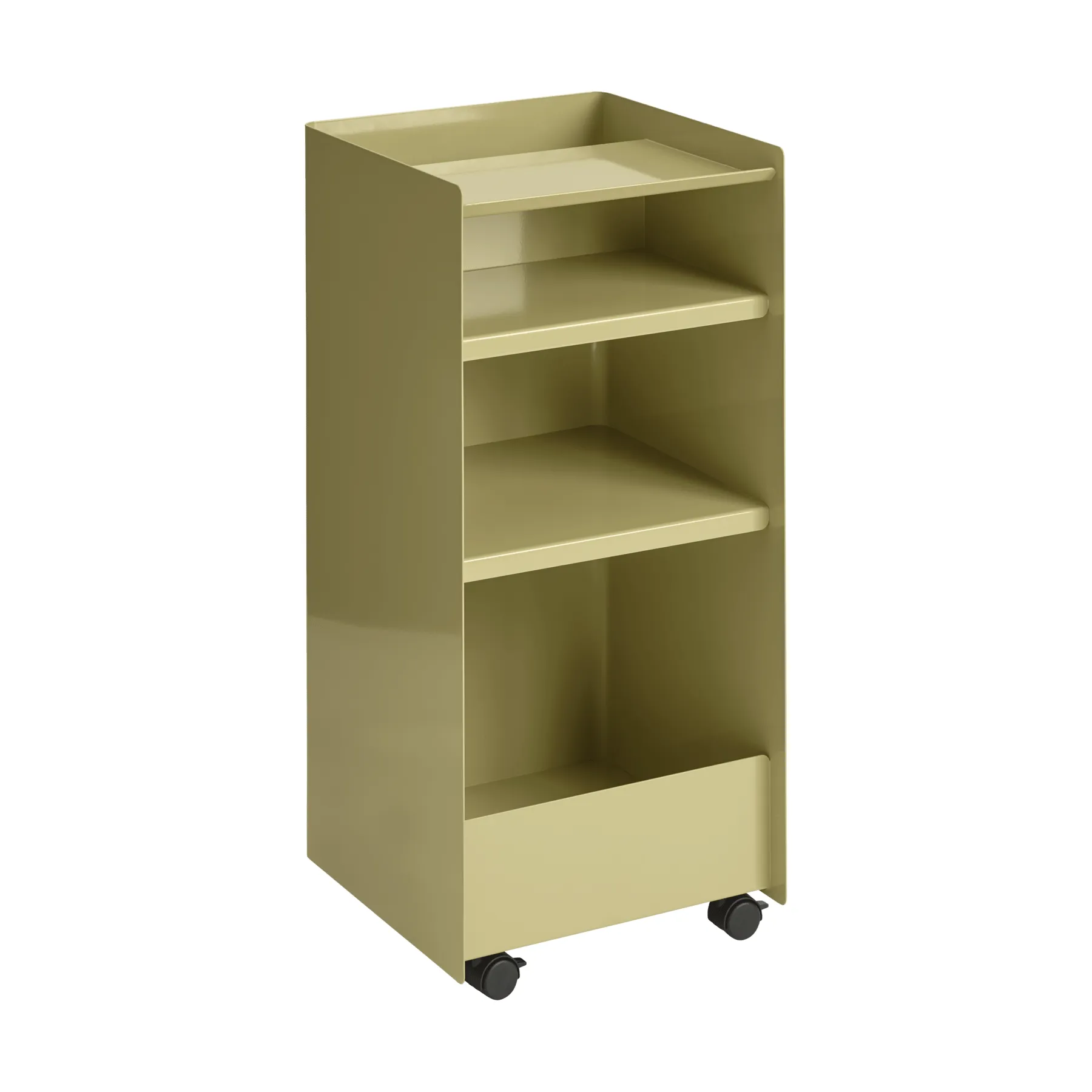 Folded Trolley rullvagn öppen, Dark beige green, 37,4x38,7x37,2 cm Muuto
