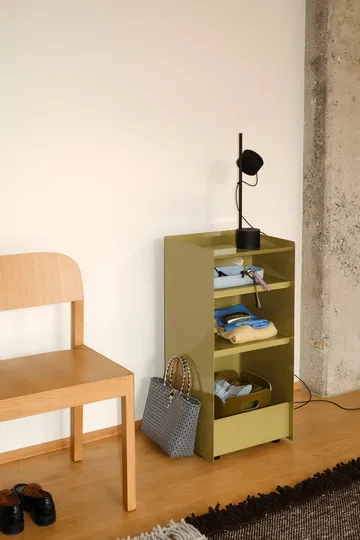 Folded Trolley rullvagn öppen - Dark beige green, 37,4x38,7x37,2 cm - Muuto