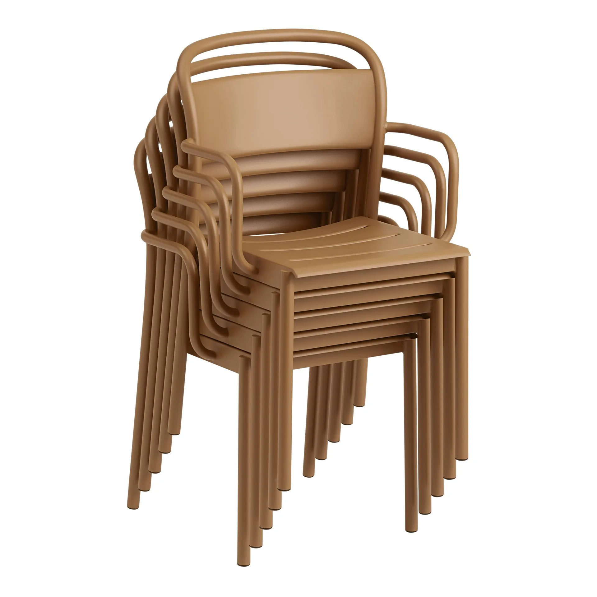 Linear steel armchair karmstol, Burnt orange Muuto