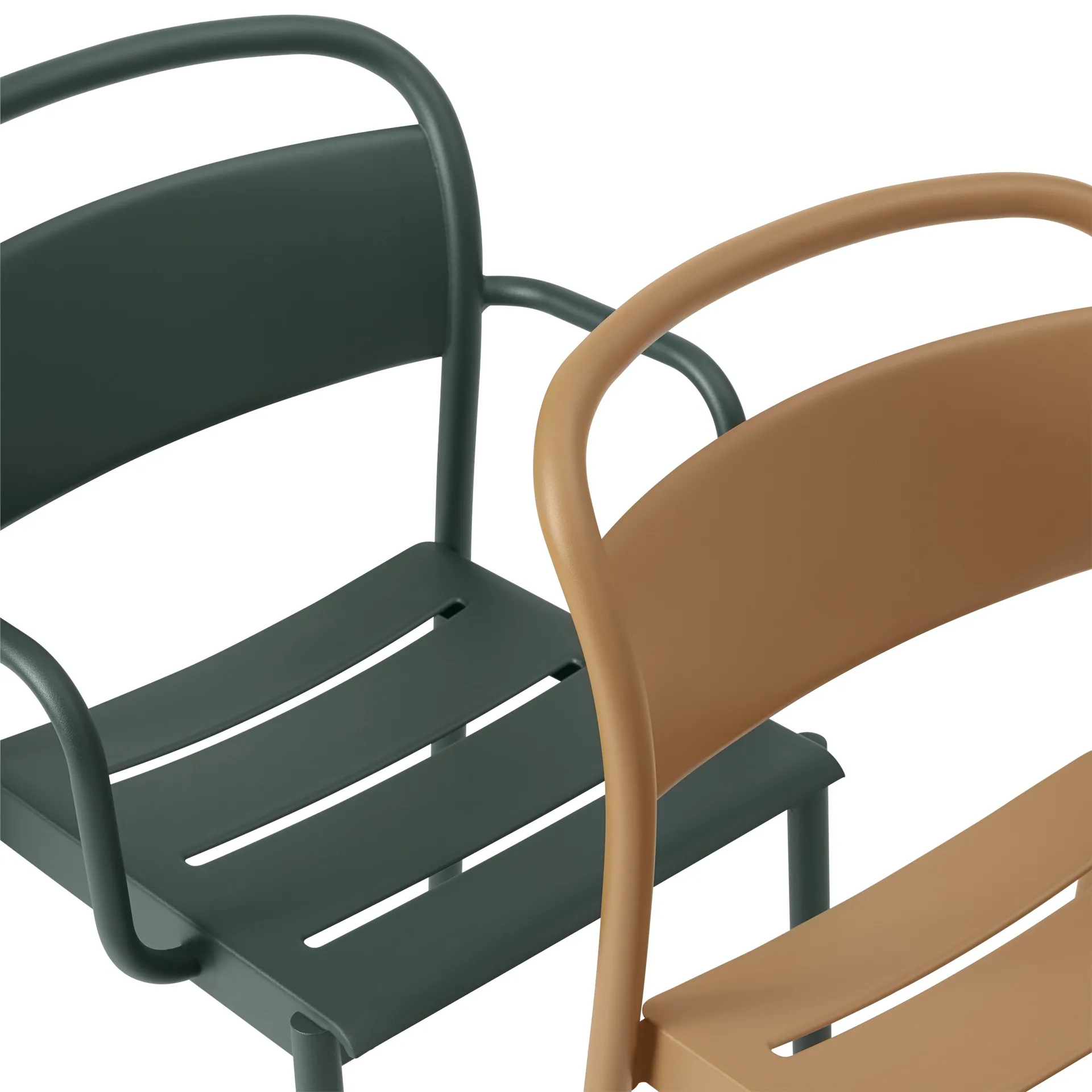 Linear steel armchair karmstol, Dark green Muuto