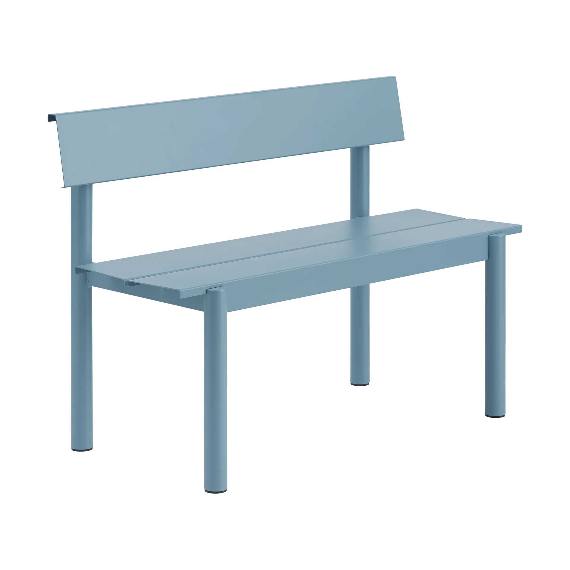Linear Steel bänk med ryggstöd, Pale blue, 110x34 cm Muuto