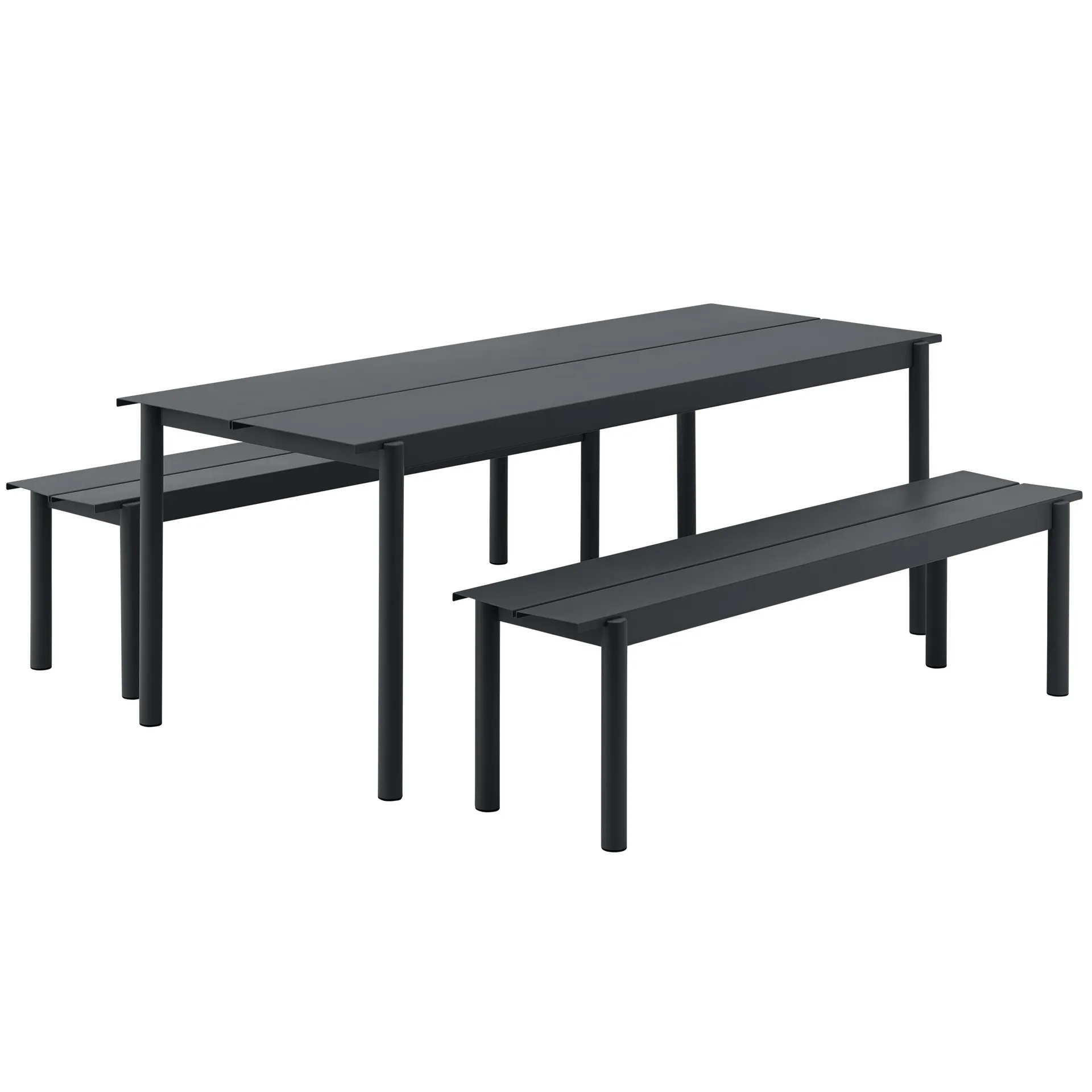 Linear steel bench bänk 170x34 cm, Black Muuto