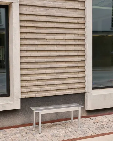 Linear steel bench bänk 170x34 cm - Warm galvanized steel - Muuto