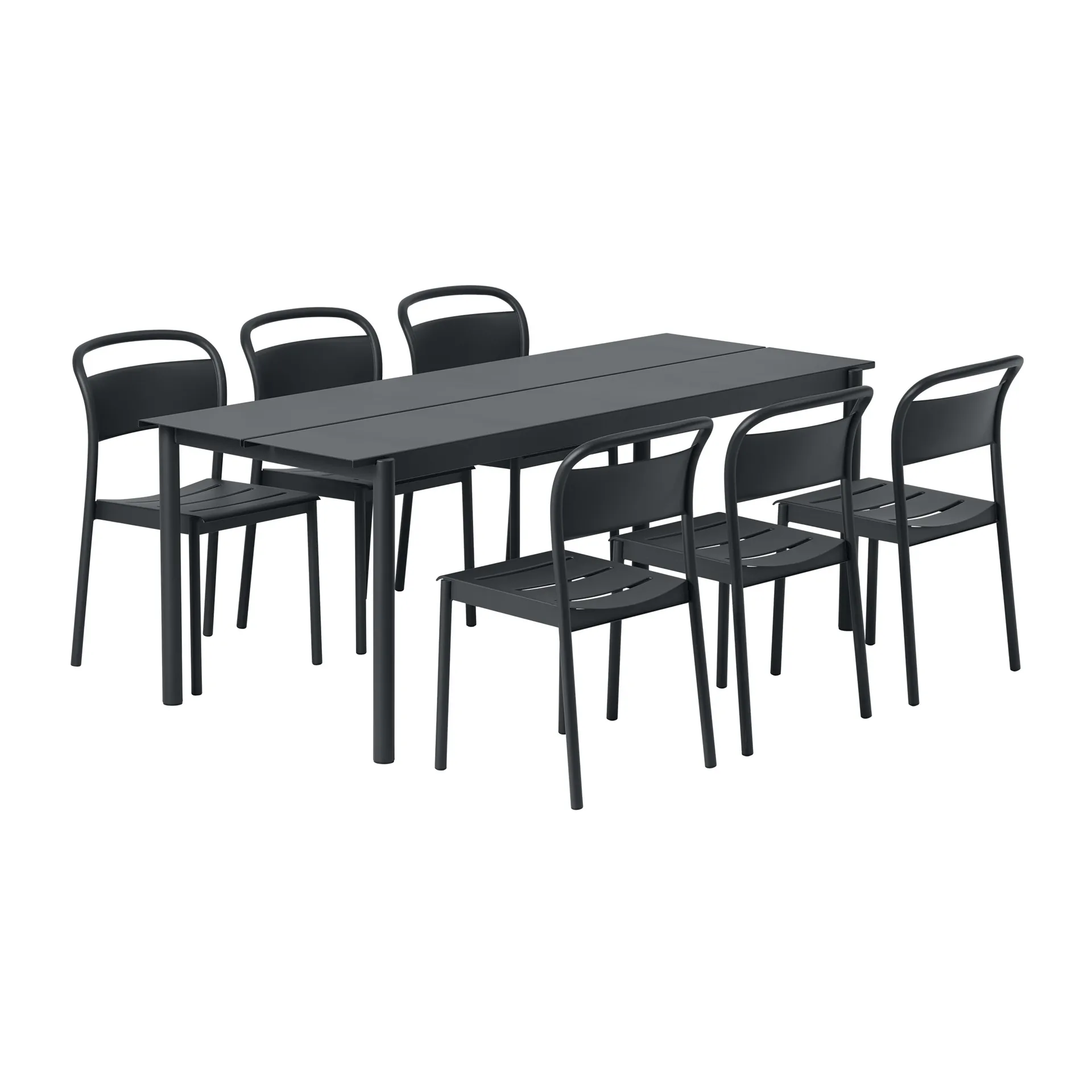 Linear steel side chair stol, Black Muuto