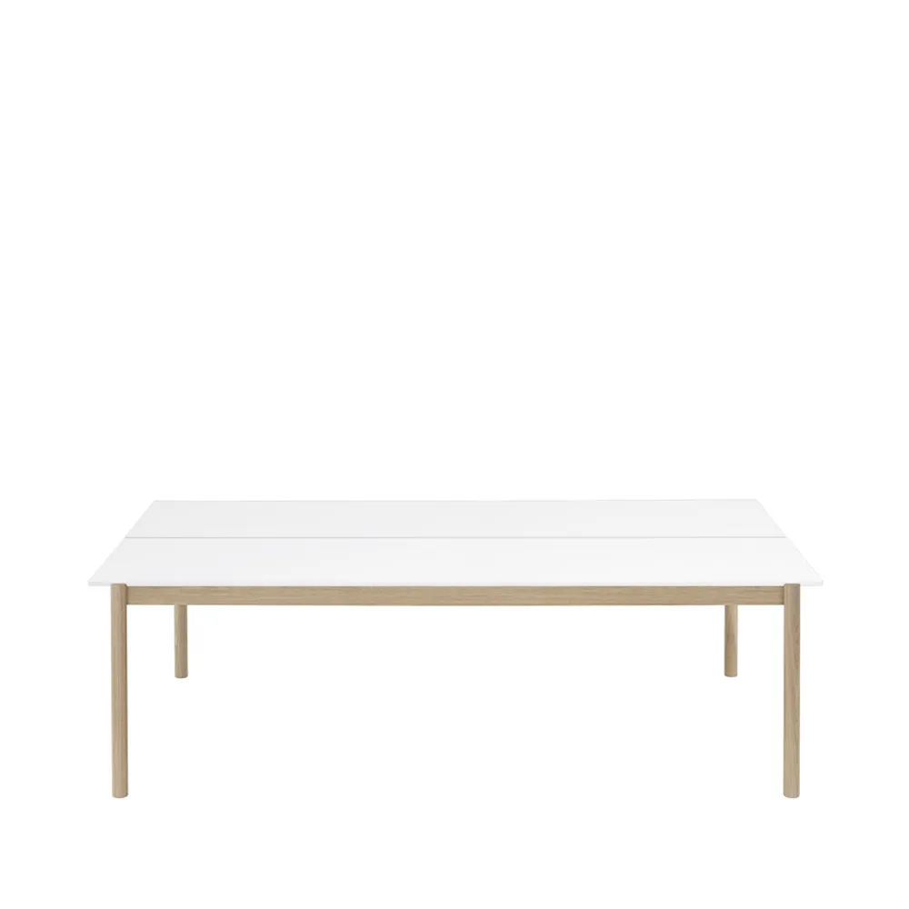 Linear System bord 142x240 cm, White laminate-White ABS-Oak Muuto