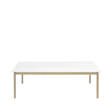 Linear System bord 142x240 cm - White laminate-White ABS-Oak - Muuto