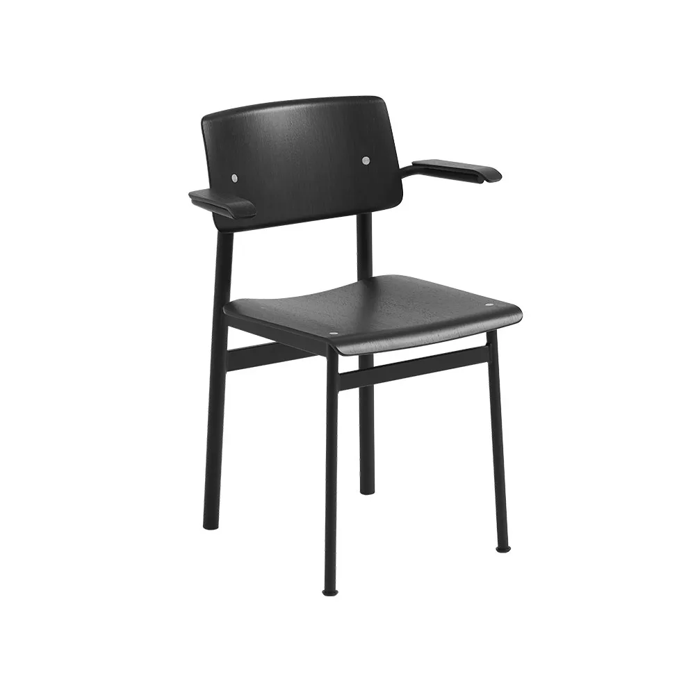 Loft karmstol med armstöd, Black-Black Muuto