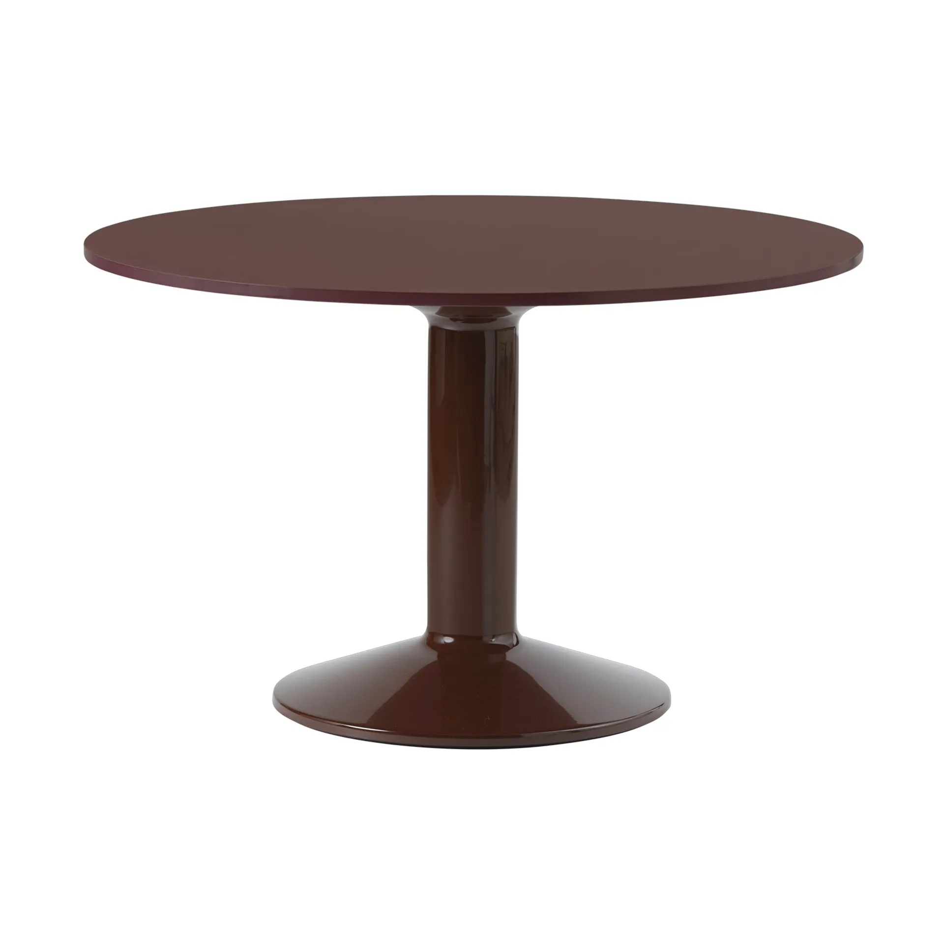 Midst pelarbord, Dark red linoleum-dark red, Ø120 cm Muuto