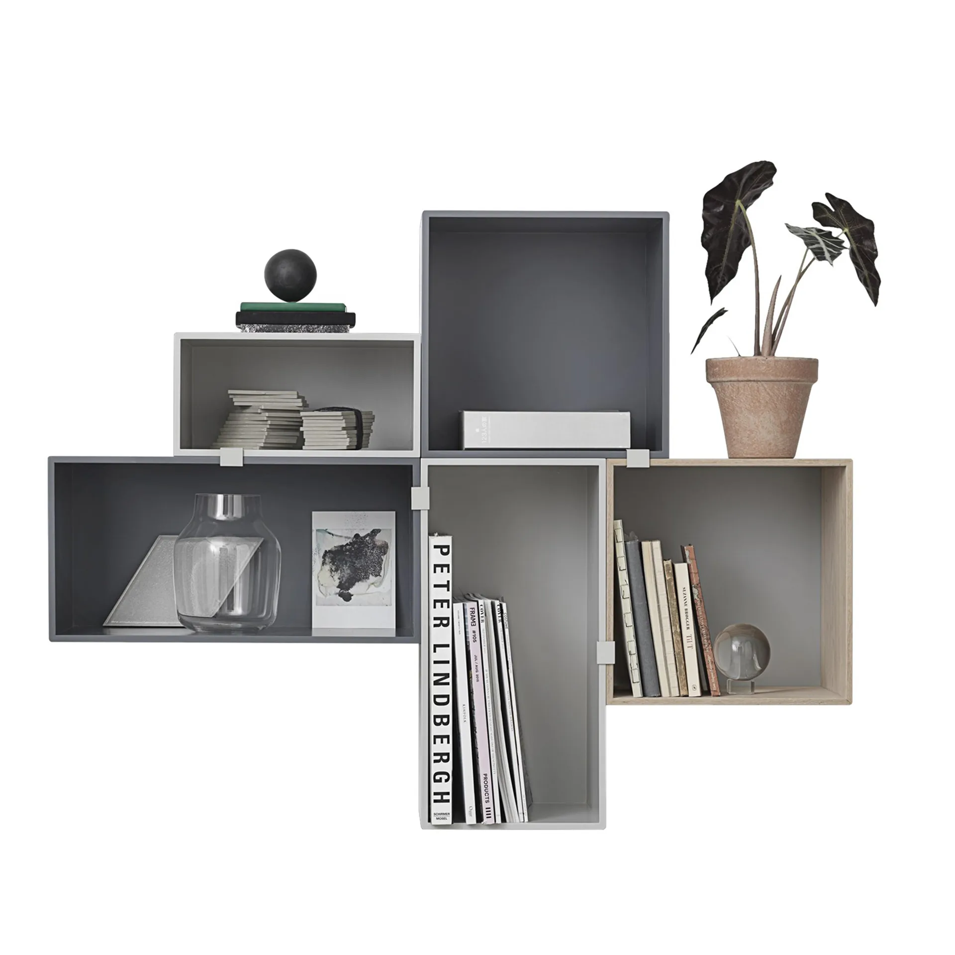 Mini stacked förvaringssystem large, Grey Muuto