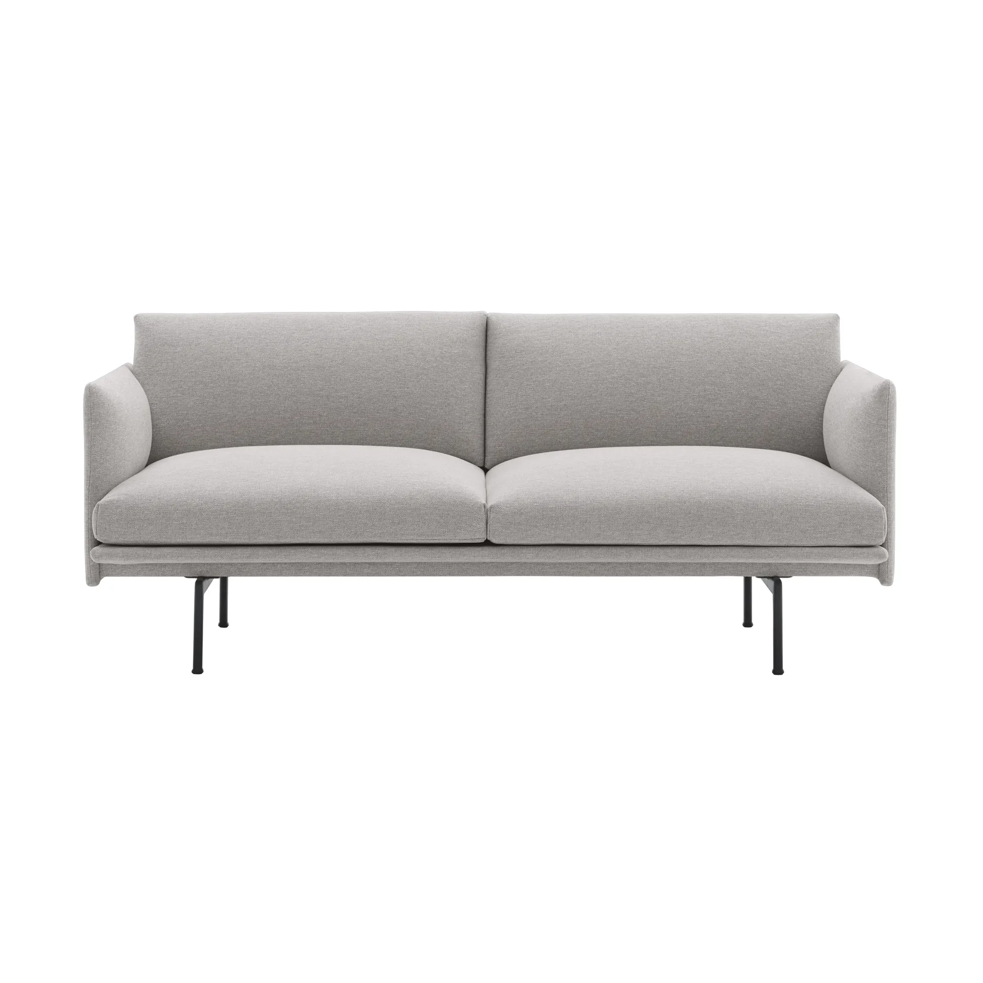 Outline soffa 2-sits, Clay 12-Black Muuto