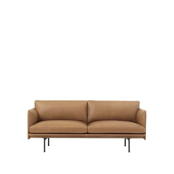 Outline soffa 2-sits - Refine leather cognac-Black - Muuto