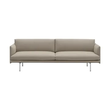 Outline soffa 3-sits tyg - Ecriture 240-Polished Aluminum - Muuto