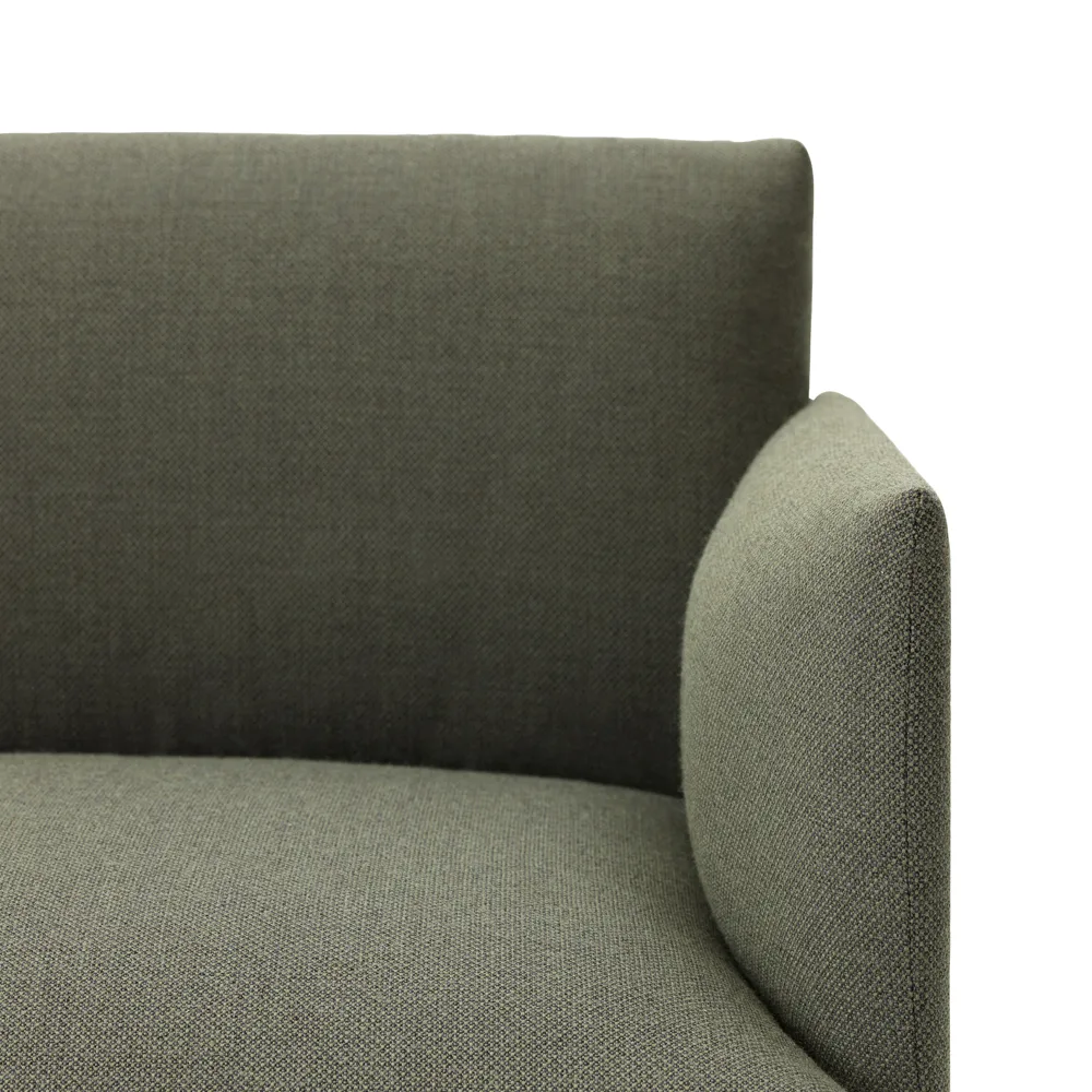 Outline soffa 3-sits tyg, Fiord 961 green-svarta ben Muuto
