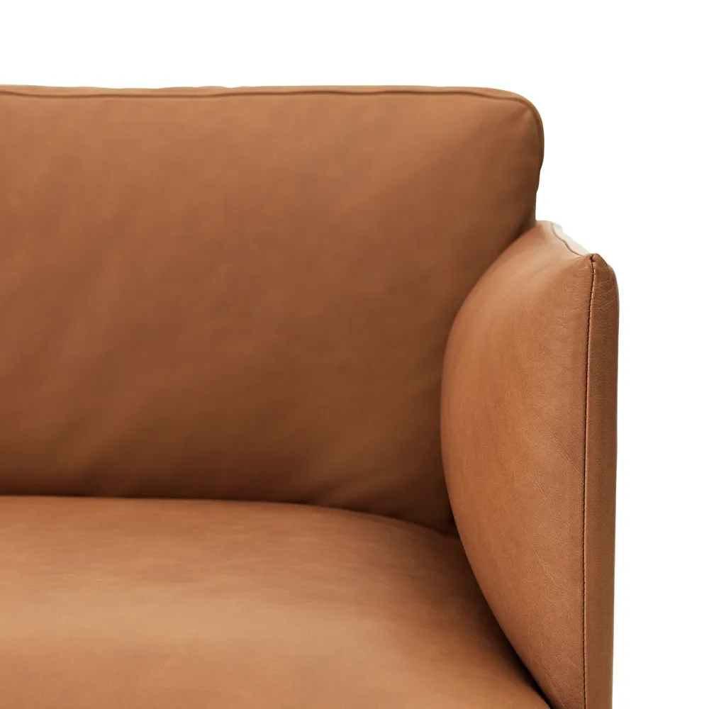 Outline soffa 3-sits tyg, tyg fiord 151 grey, svarta ben Muuto