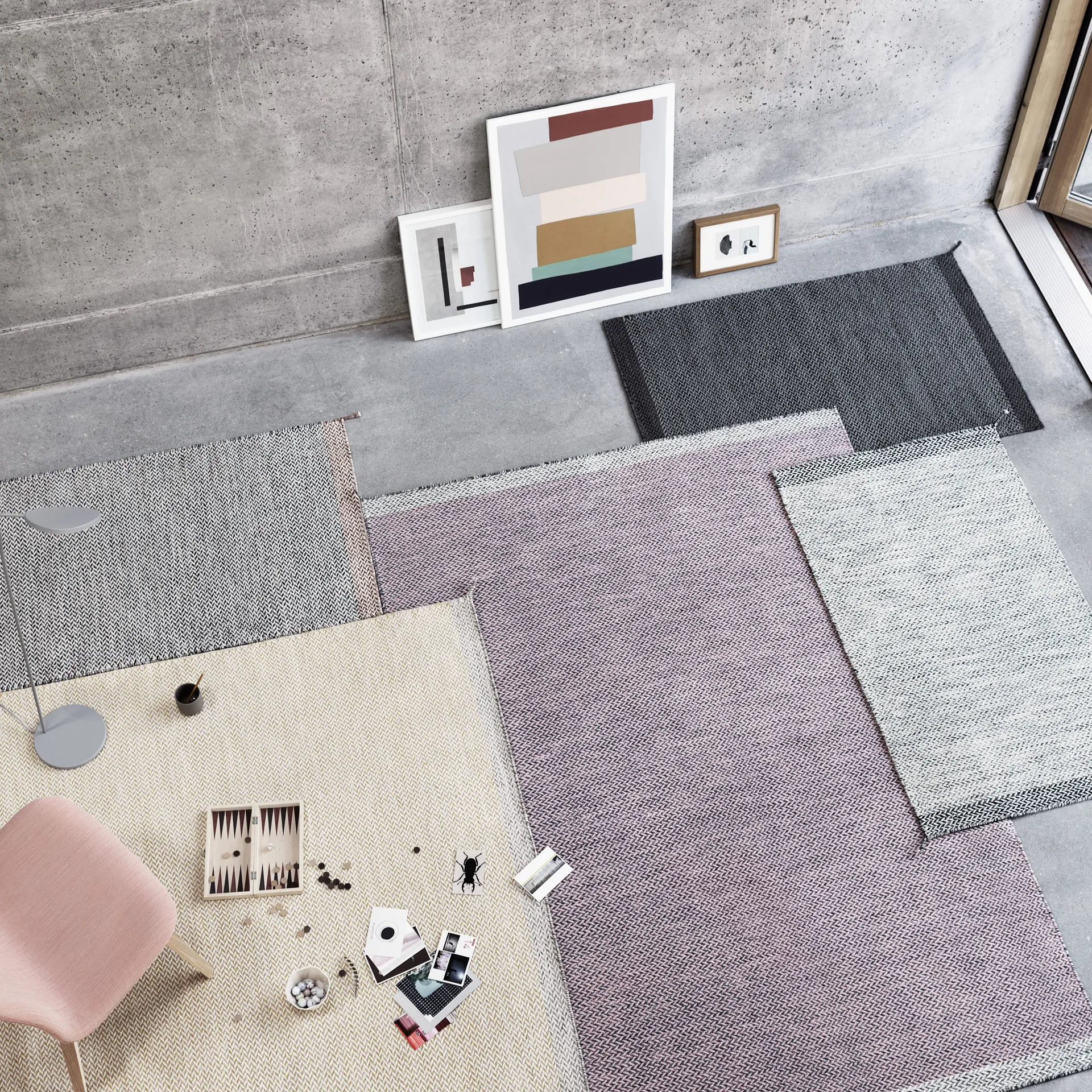 Ply ullmatta 85x140 cm, Svart-vit Muuto