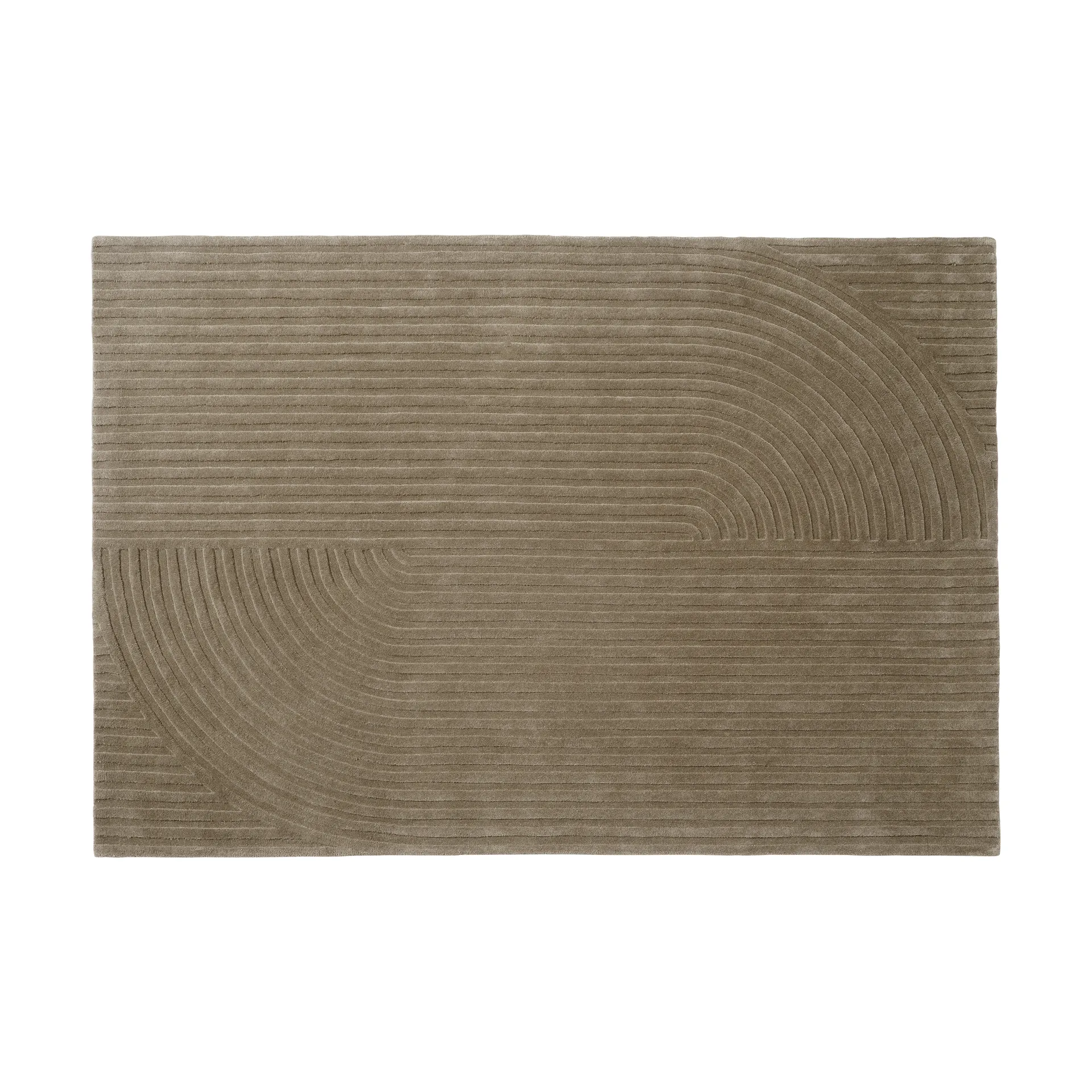 Relevo Rug Quattro ullmatta, Taupe, 170x240 cm Muuto