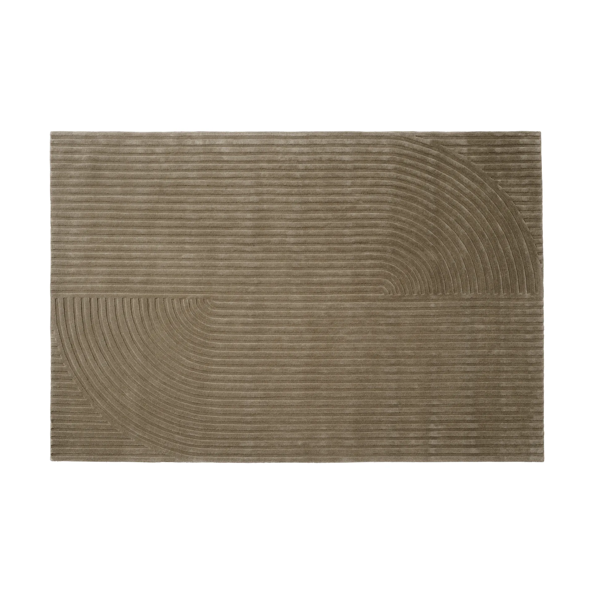 Relevo Rug Quattro ullmatta, Taupe, 200x300 cm Muuto