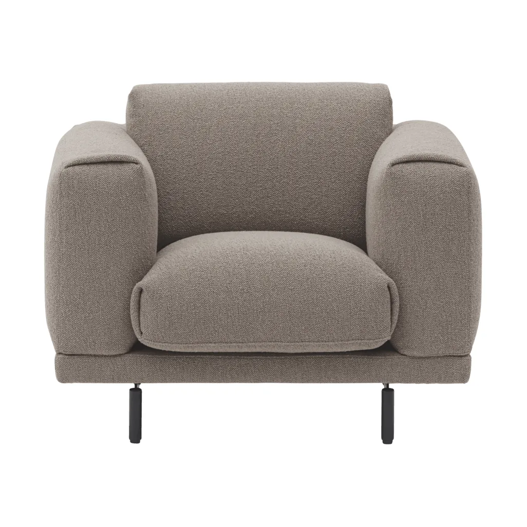 Rest Lounge Chair loungestol, Hearth 6-svarta ben Muuto