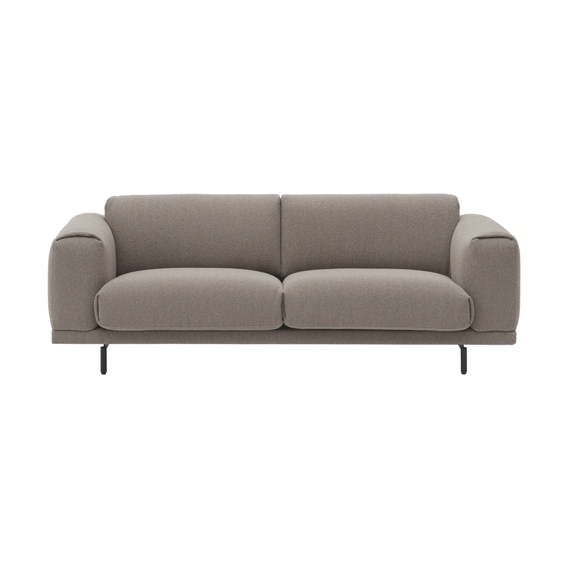 Rest soffa, 3-sits, Hearth 6 grey-svarta ben Muuto