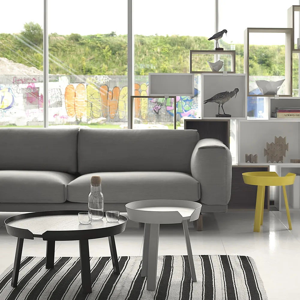 Rest soffa, 3-sits tyg steelcut trio ii 133 light grey-ekben Muuto