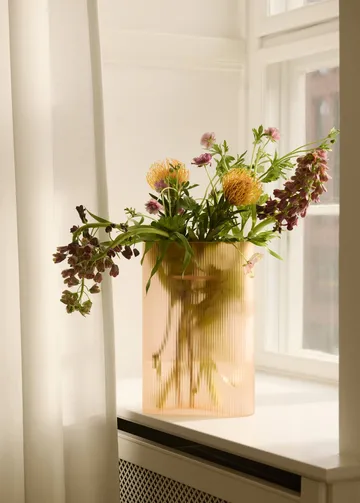 Ridge vas frostat glas 35 cm - Light orange - Muuto