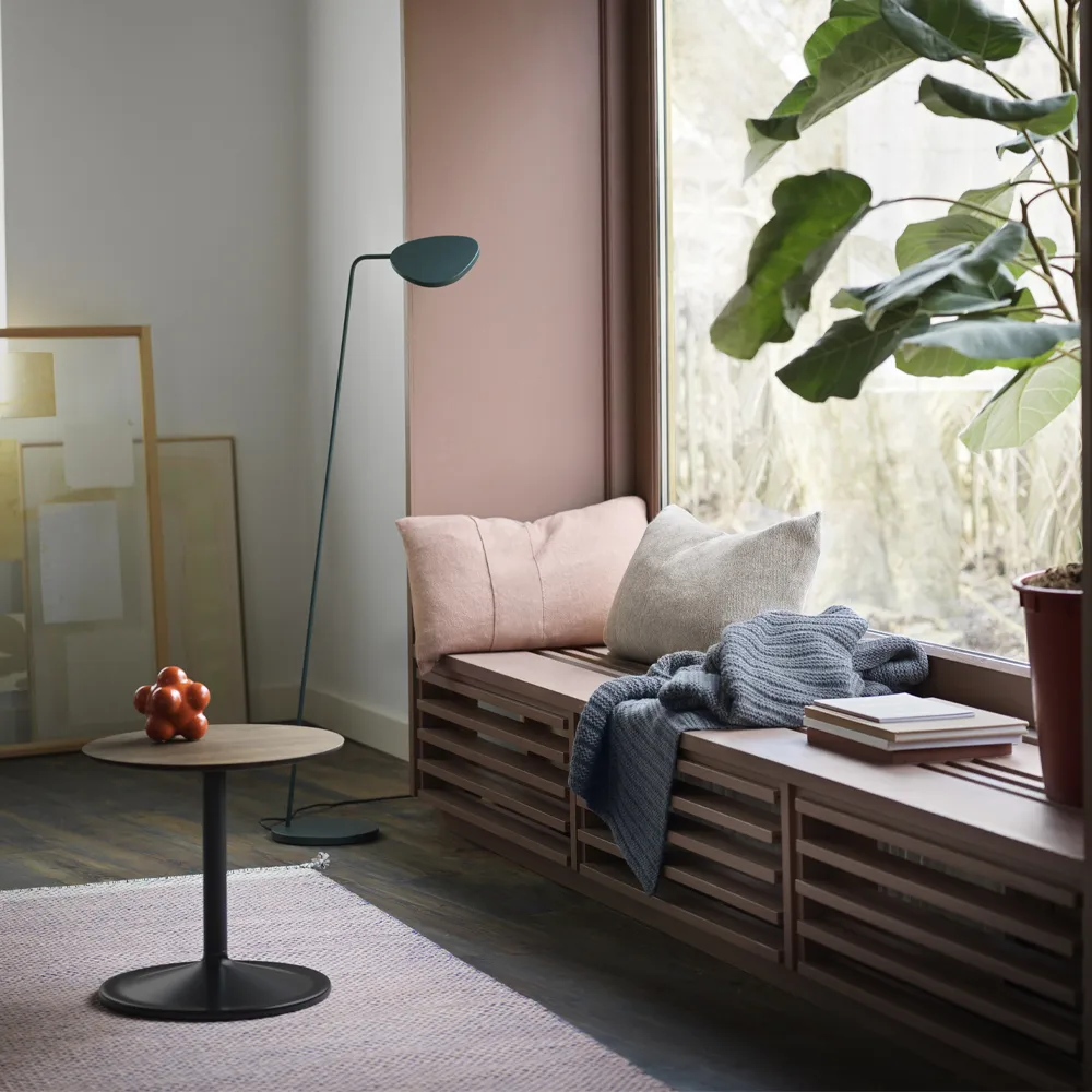 Soft sidobord Ø41cm, Orange laminate H: 40 cm Muuto