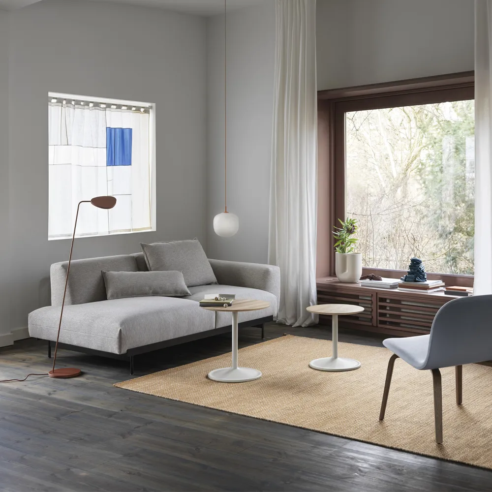 Soft sidobord Ø41cm, Orange laminate H: 40 cm Muuto