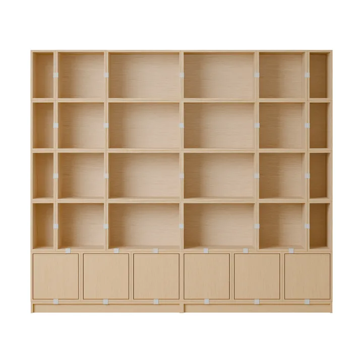 Stacked förvaringssystem bokhylla konfiguration 1 - Oak - Muuto