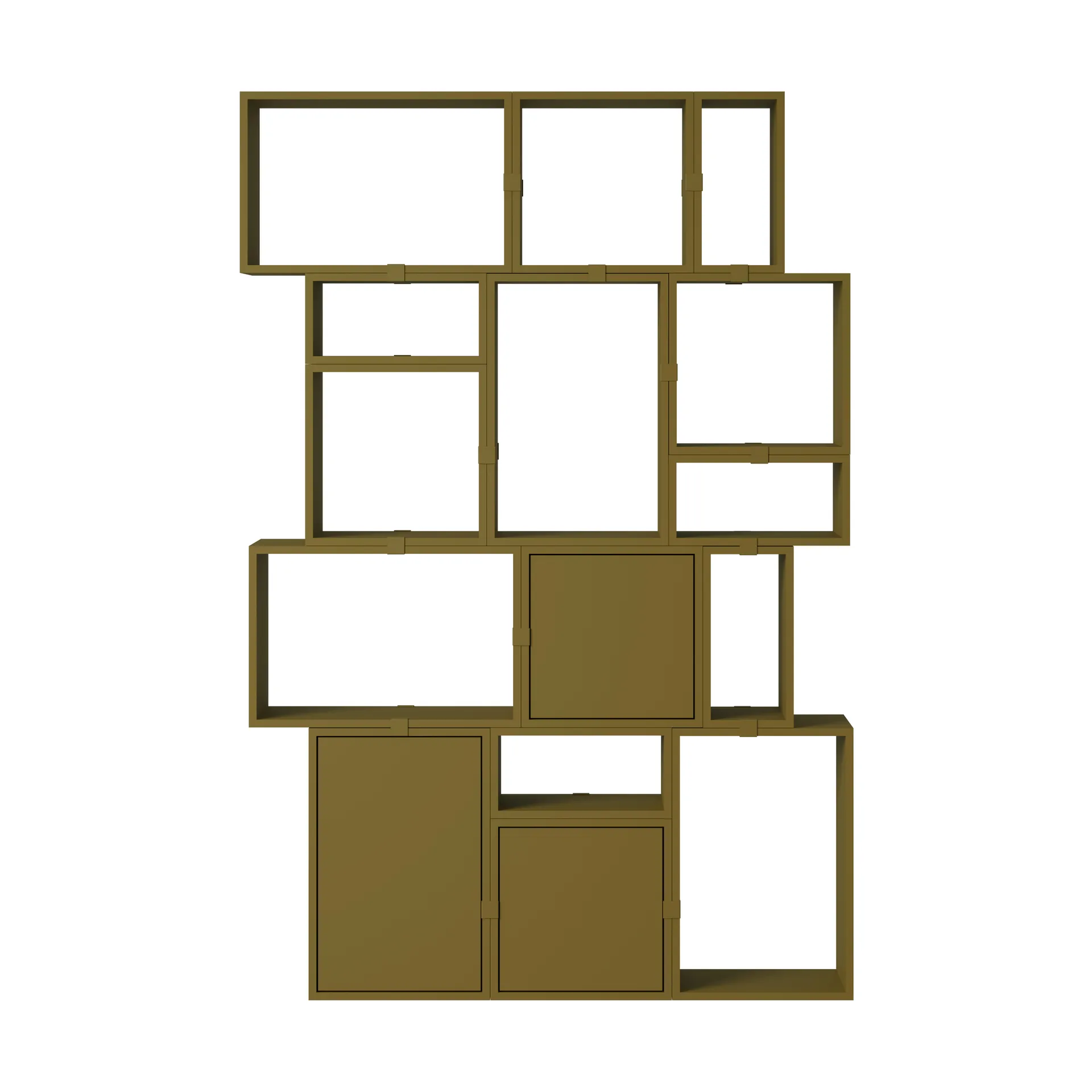 Stacked förvaringssystem bokhylla konfiguration 2, Brown green Muuto