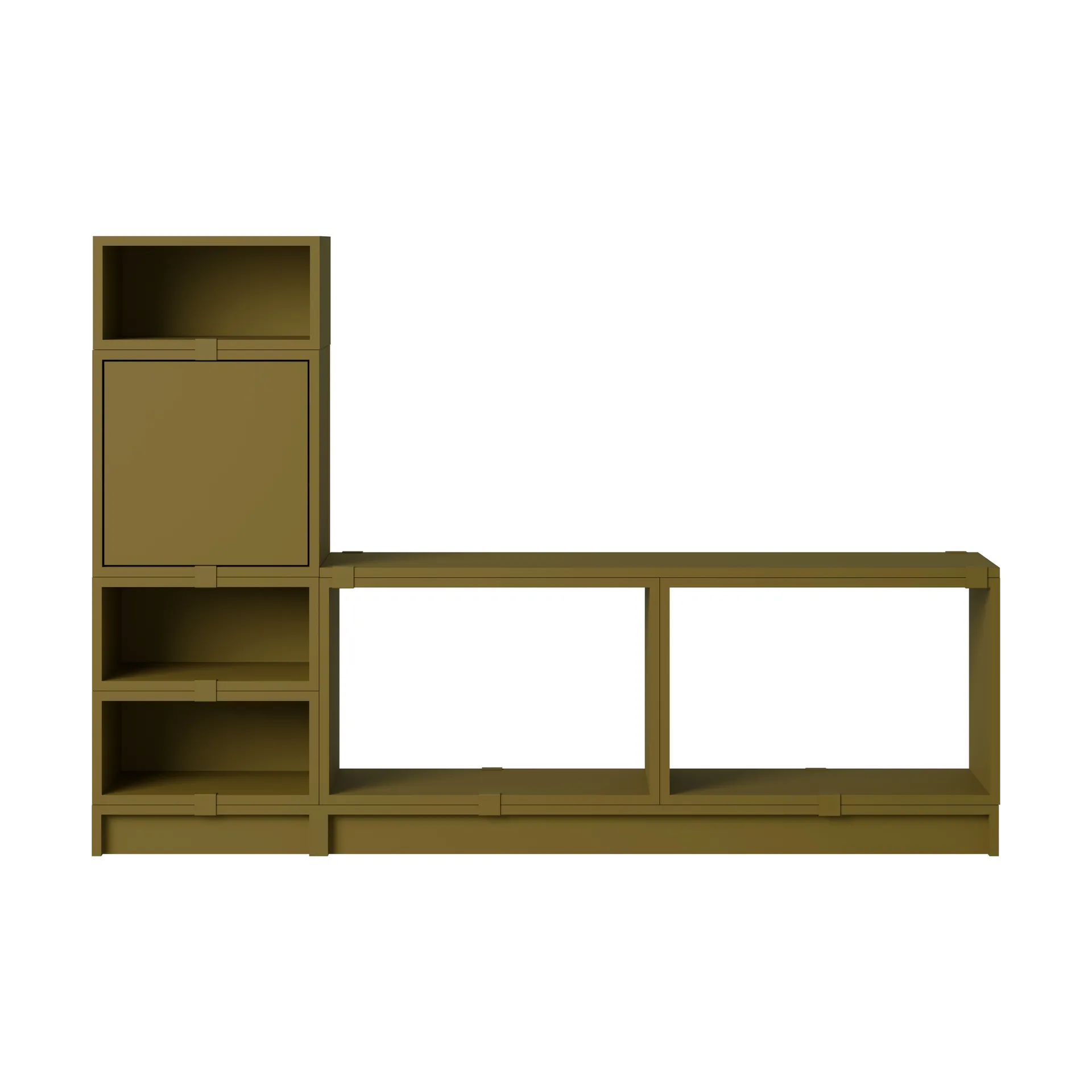 Stacked förvaringssystem hall konfiguration 1, Brown green Muuto