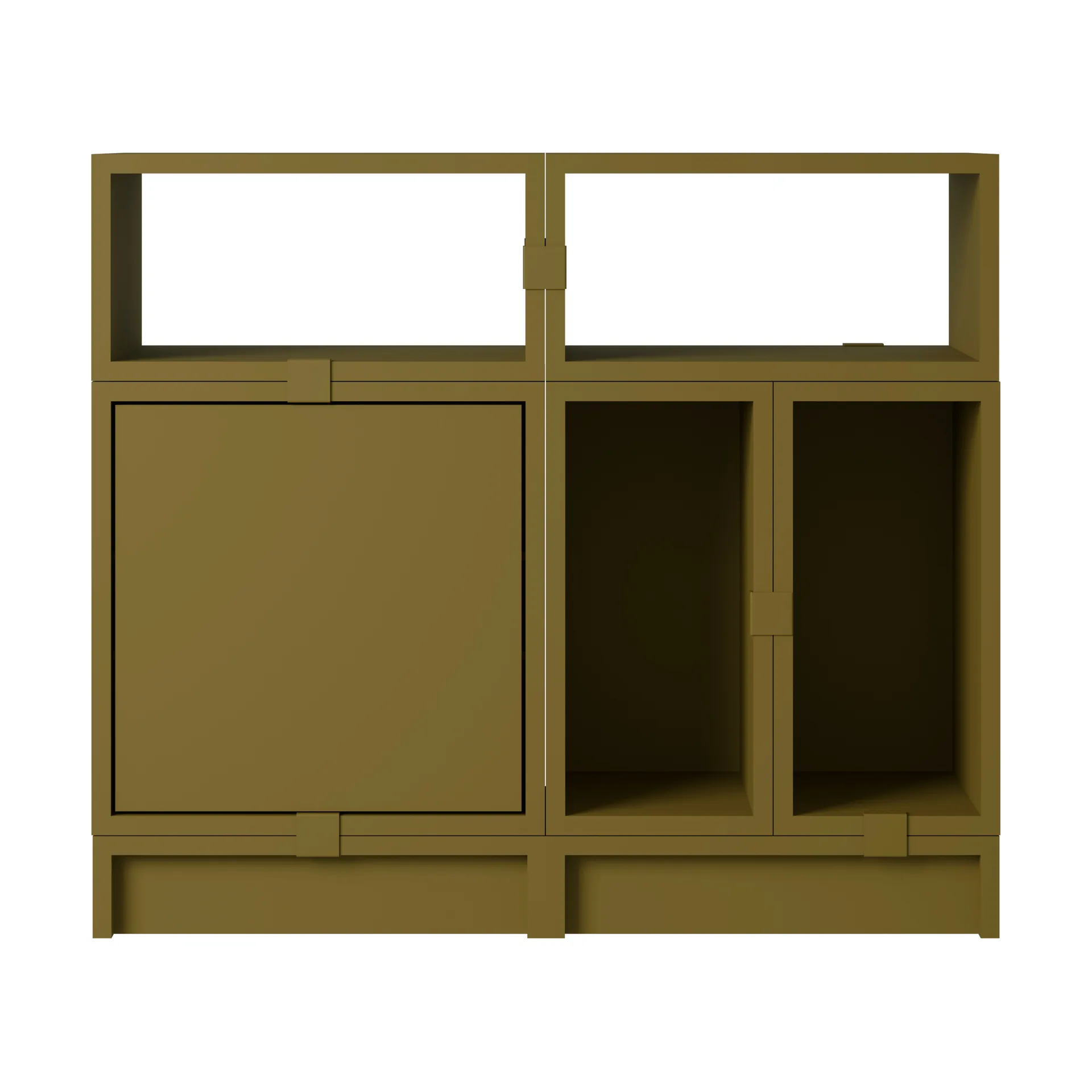 Stacked förvaringssystem kontor konfiguration 5, Brown green Muuto