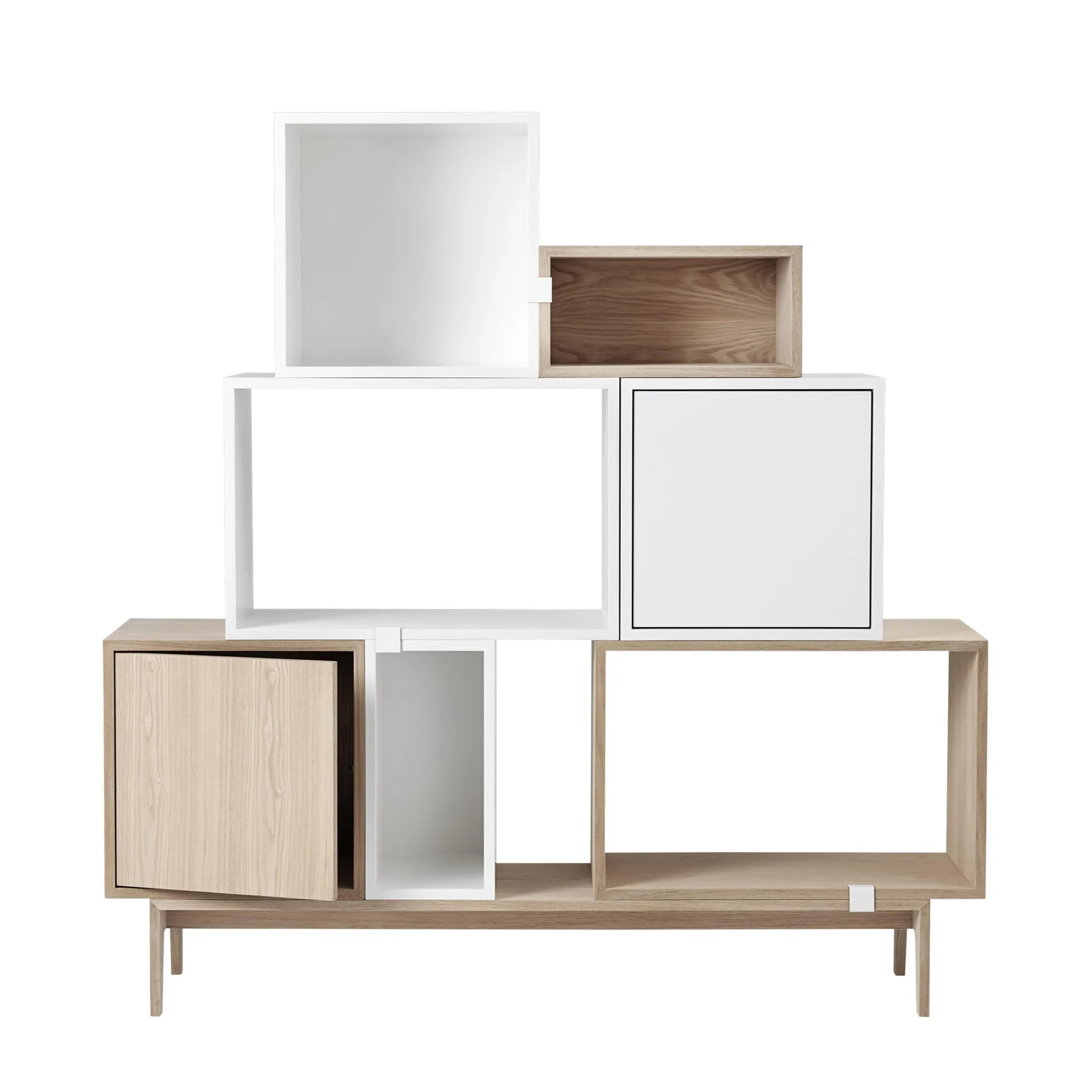 Stacked förvaringssystem med dörr medium, White Muuto