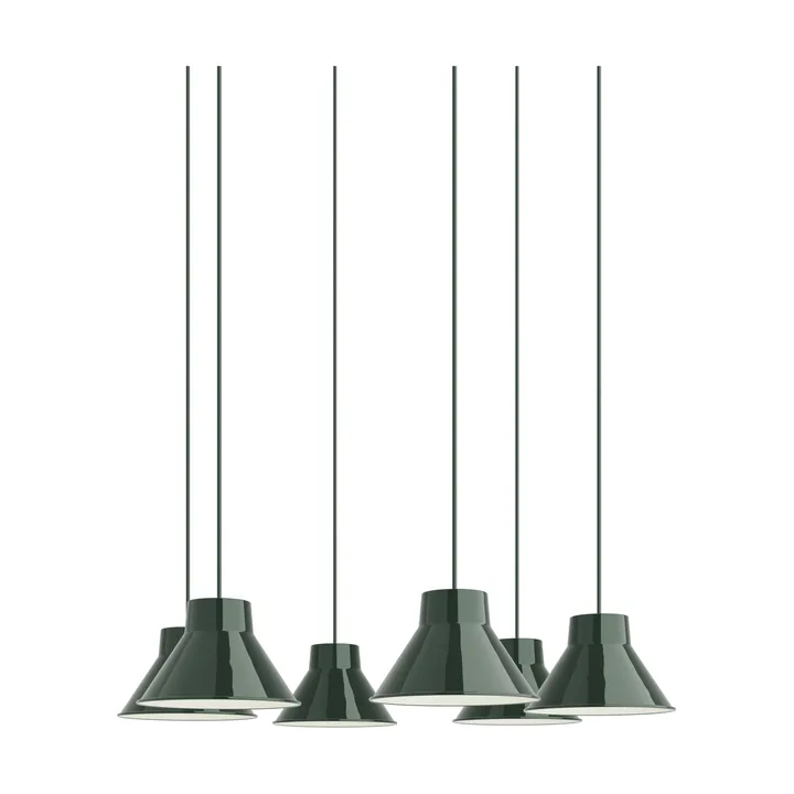 Top Pendant Cluster 6 pendel - Dark green, Ø21 cm - Muuto